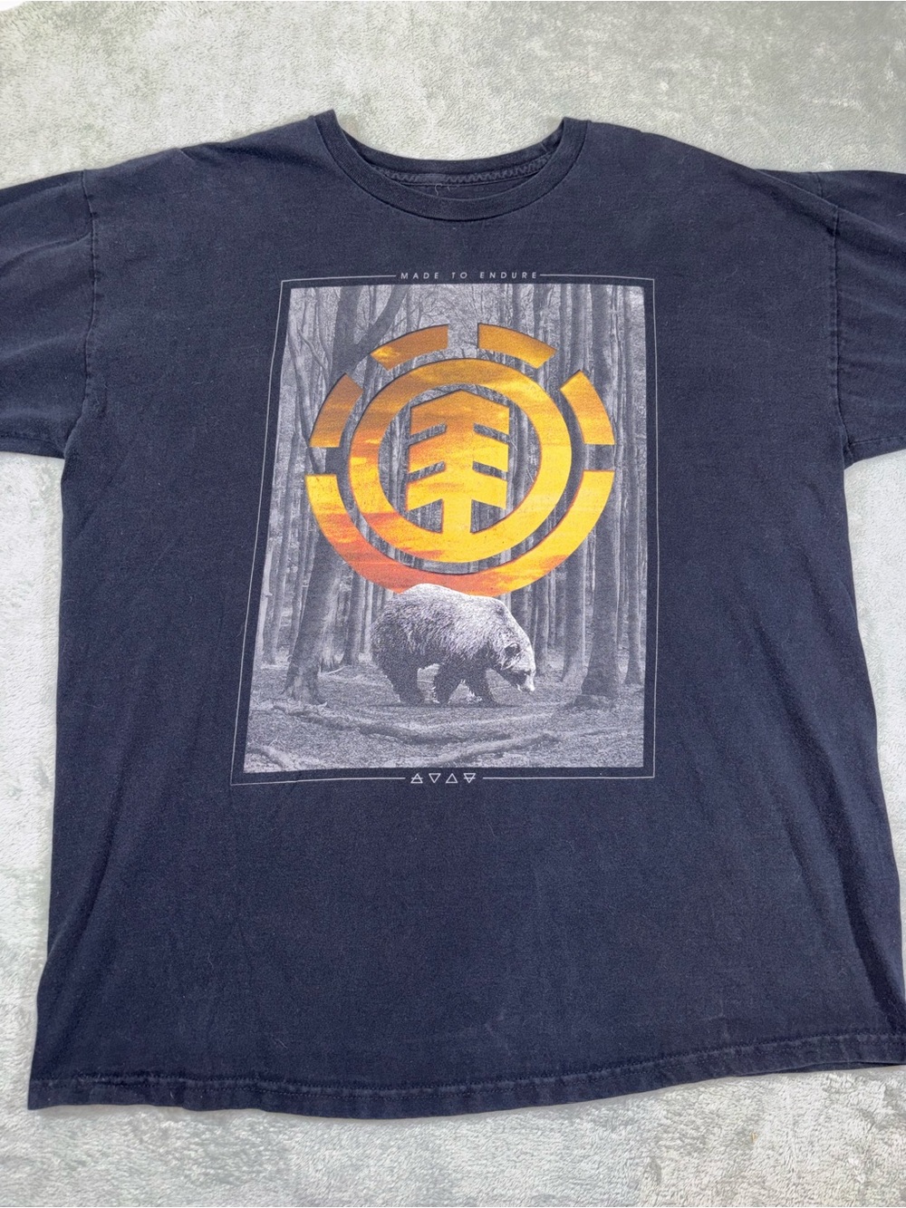 Element Organic Cotton Bear & Tree Logo Graphic Tee Black Size XL